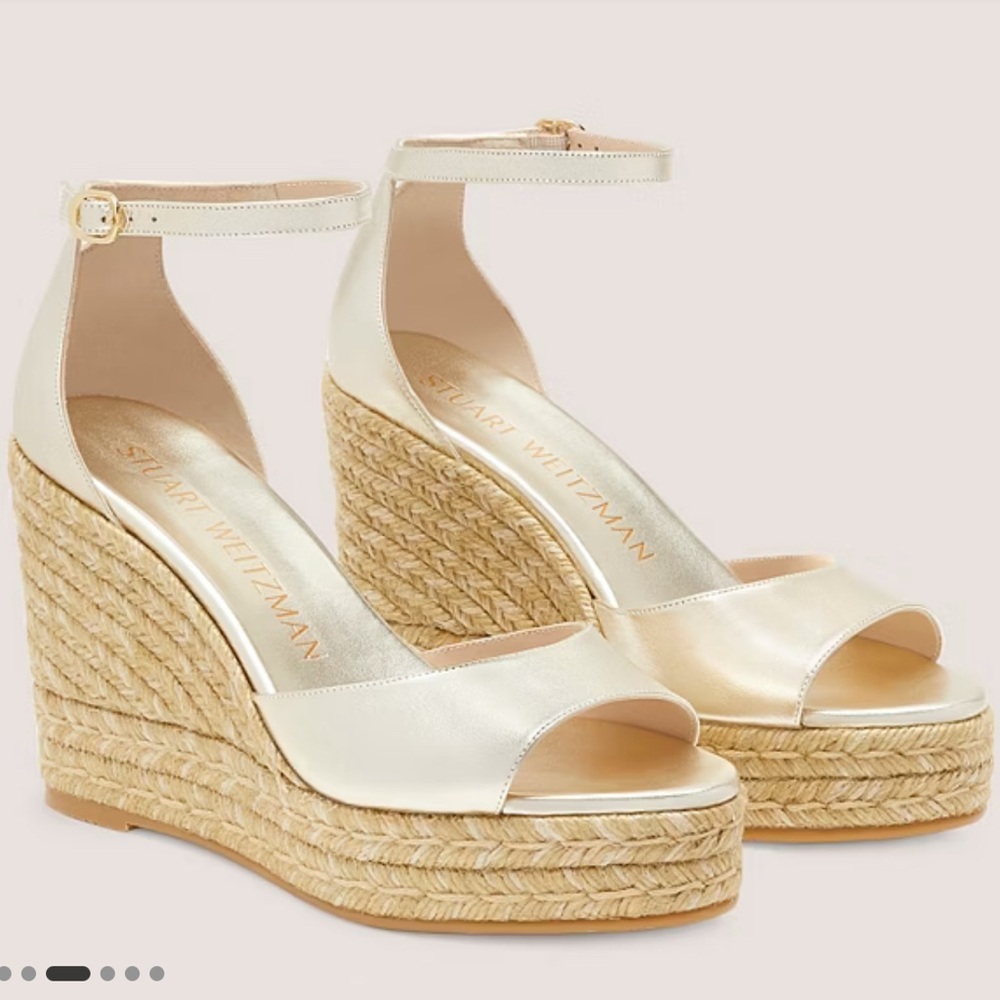Stuart Weitzman NudistCurve Espadrille Wedge, Like New Size 7.5